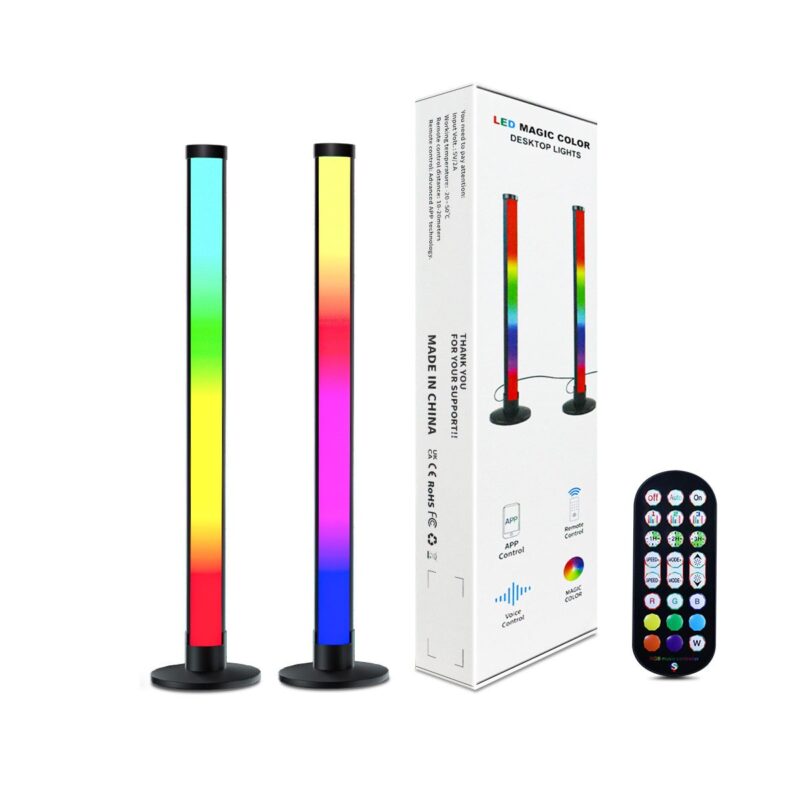 Set 2 benzi LED smart, BOMSTOM, 2.4G, Wi-Fi, RGB, Bluetooth, Telecomanda, USB, Multicolor