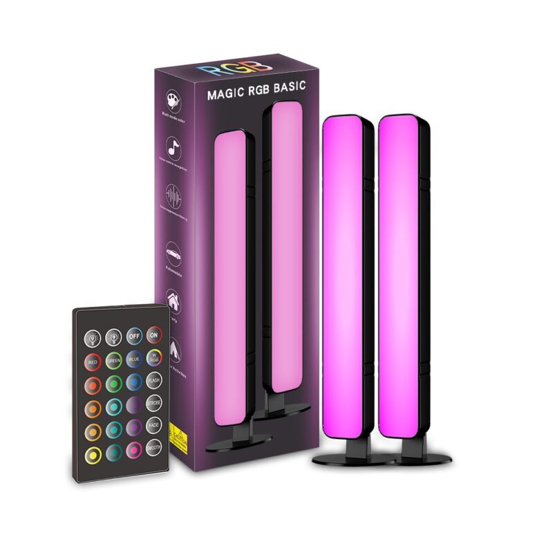 Set Benzi LED Ambientale, Sincronizare Audio, Multicolor, 25.5cm, Utilizare Interior