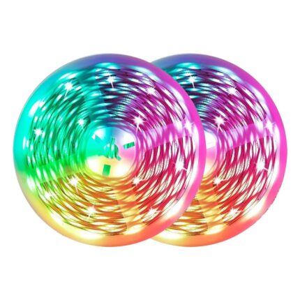 Kit Banda LED RGB, YWX®,10 Metri, Bluetooth APP Controlul, Sincroniza Muzica, 16 Milioane Culori, Telecomanda 24 Taste, SMD 5050, 12V, Multicolor