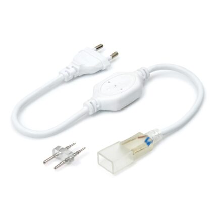 Cablu de alimentare pentru benzi LED Koloreno, 230V, 120 LED/m, 14x5mm, Alb