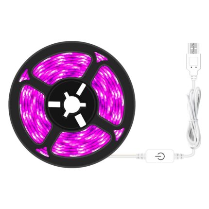 Banda led AxaCube® pentru cresterea plantelor, control touch, reglare intensitate luminoasa, rezistenta la apa, conectare usb, fixare prin lipire, 5 metri, 300 leduri