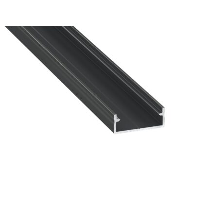 Profil dual din aluminiu Lumines, Pentru benzi LED, Negru, 1m