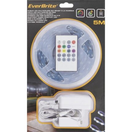 Banda cu lumini LED EverBrite, muzicala, 5 M, Multicolor- RGB