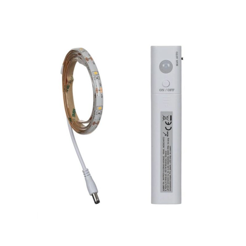 Banda LED autocolanta cu baterie si senzor de miscare, 1 m