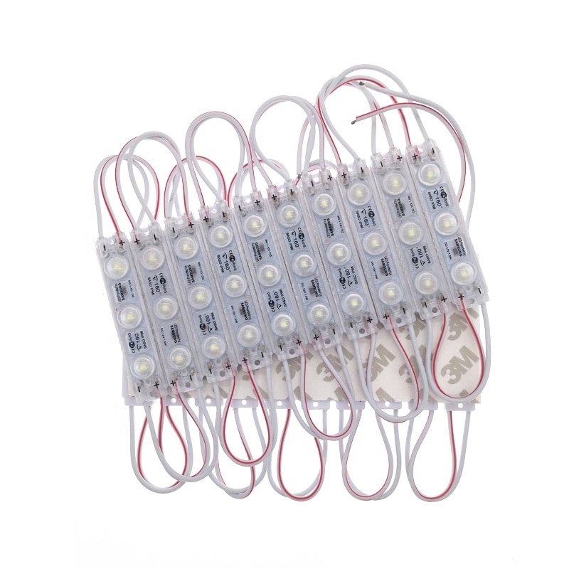 Set 20 module led cu lupa la 12v, lumina alb cald, putere 1.5 watt / modul