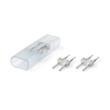 Conector pentru benzi LED Koloreno Neon 24V / 230V 8x16mm Doua fete Transparent