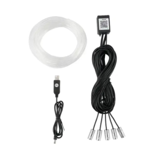 Banda led auto fibra optica cu bluetooth, 6m