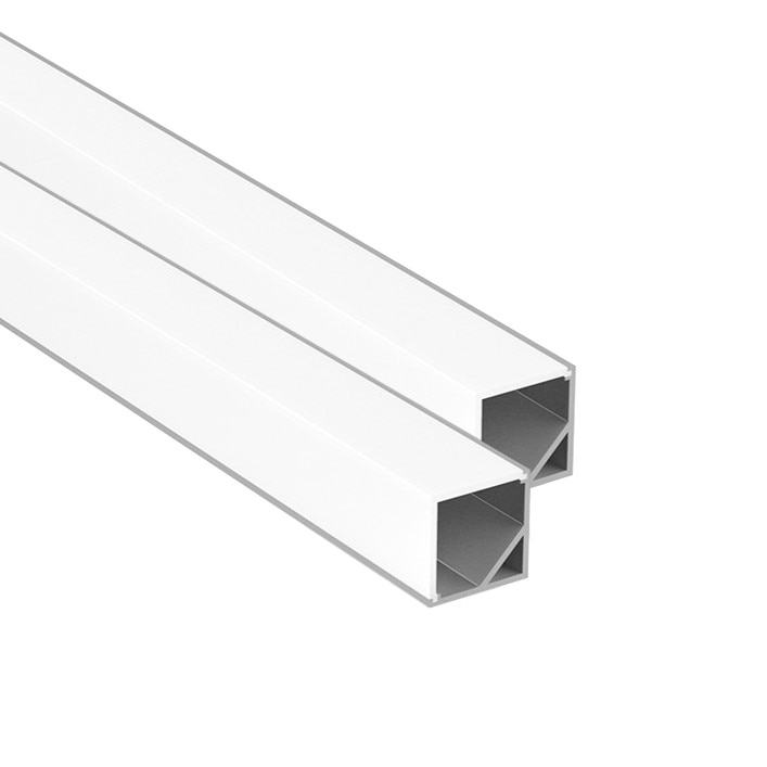Set 2x Profil de colt din aluminiu anodizat pentru benzi LED, LMX-1515-90°, LED Market®, Lungime 2m