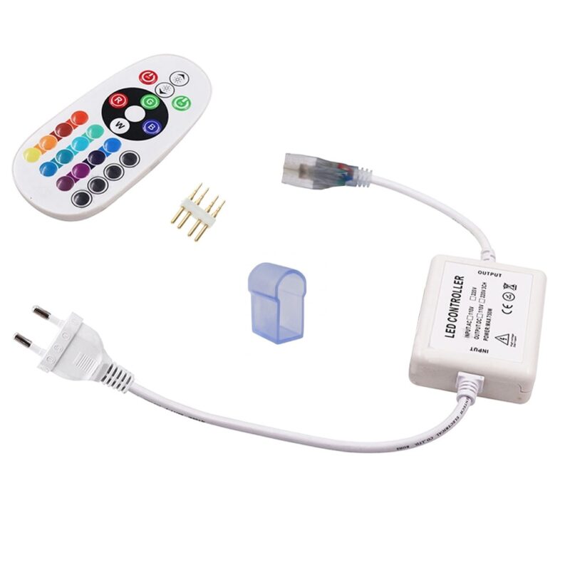 Telecomanda si Cablu alimentare pentru Furtun Luminos Neon Flex RGB