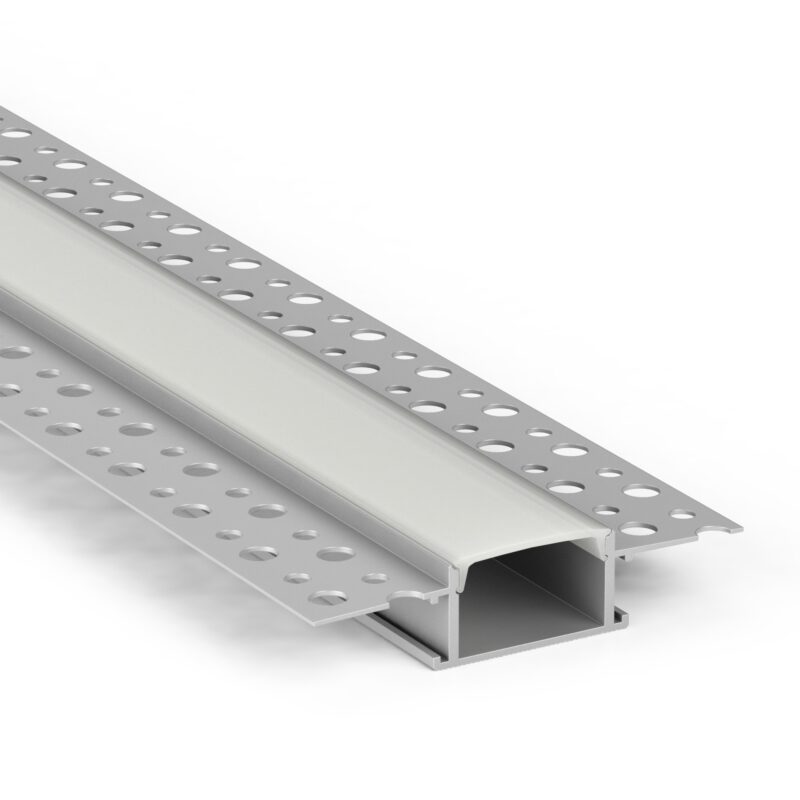 Profil incastrabil din aluminiu anodizat pentru benzi LED, LMX-305, LED Market®, Culoare gri, Lungime 2m