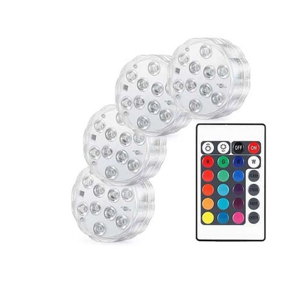 Set 4 lampi LED RGB, rezistente la apa