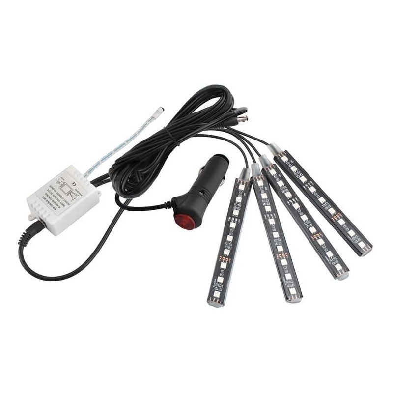 res_0ec236f47a8c410060d1aaedd1100060 Kit 4 Benzi Iluminare Ambientala, LED Interior Masina, Multicolor Cu Telecomanda