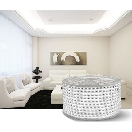 Banda LED, 10mm-220V-2835-120D, IP44, 1m-11W-700lm, alb rece, 10m inclusiv un conector