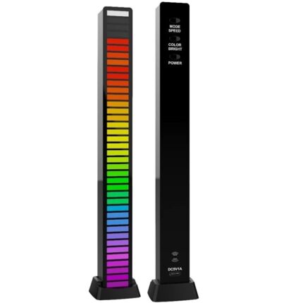 Banda tip lampa LED, activare sunet, aplicatie, RGB, pc gaming, tv, masina, negru, 32 leduri