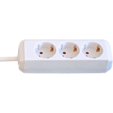 Prelungitor Brennenstuhl Eco-Line, 3 prize, protectie la atingere, cablu H05VV-F 3G1.5, 5 m, Alb