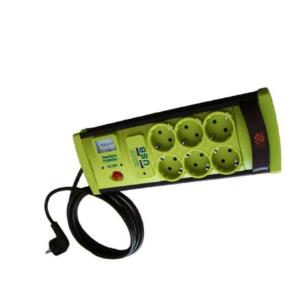 Prelungitor cu protectie la supratensiune si USB 6 Prize 5M Cablu 3X1,5, indicator tensiune(voltmetru)