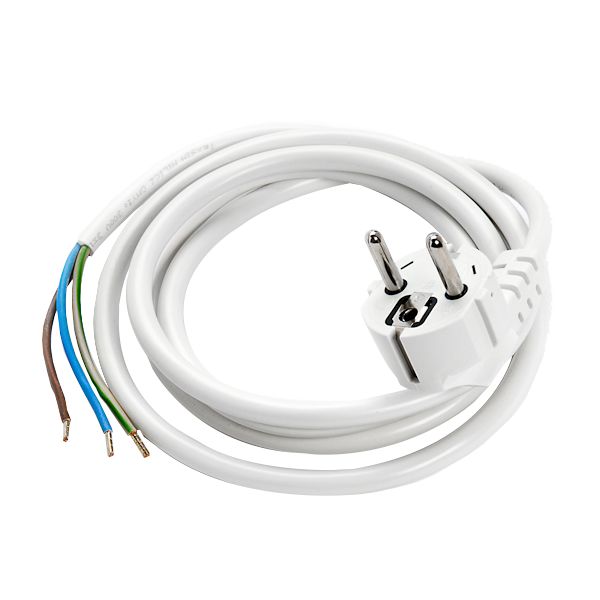 Cablu cu stecher, VIPLAST, 3m, Alb