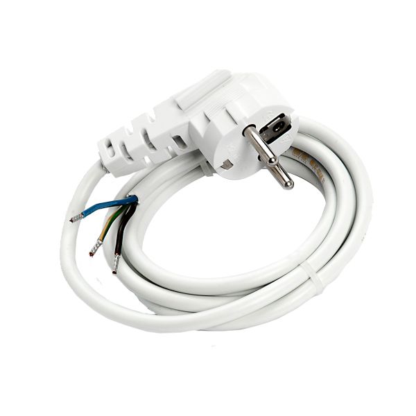 Cablu cu stecher, VIPLAST, 3x1.5 mm, Alb