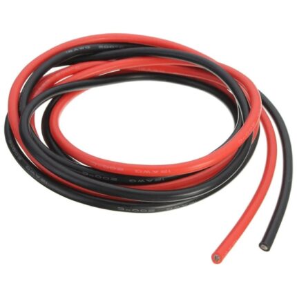 Set cablu siliconic 9AWG, sectiune din cupru multifilar, 1 metru rosu si 1 metru negru