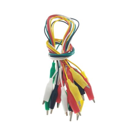 Cabluri cu cleme de testare electrice,5 culori, lungime 48cm, set 10 bucati