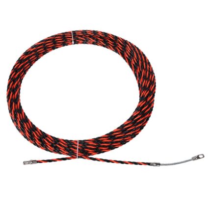 Fir pentru tras cabluri, Poliester, 5 mm x 5 m, Rosu/Negru