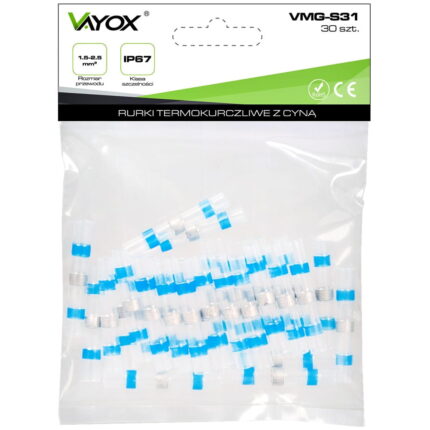 Set 30 tuburi termocontractabile, Vayox, 1.5-2.5 mm, IP67, Transparent