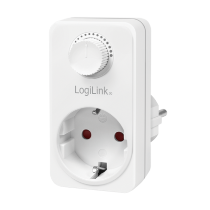 Adaptor priza LogiLink PA0151, functie de ajustare luminoasa, 1 priza, indicator LED, IP20, Alb