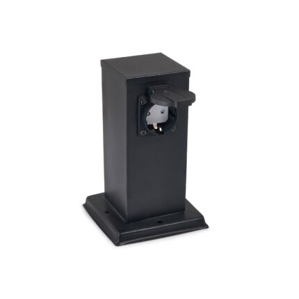 Stalp de gradina LVT, 230V ,2 prize, Negru