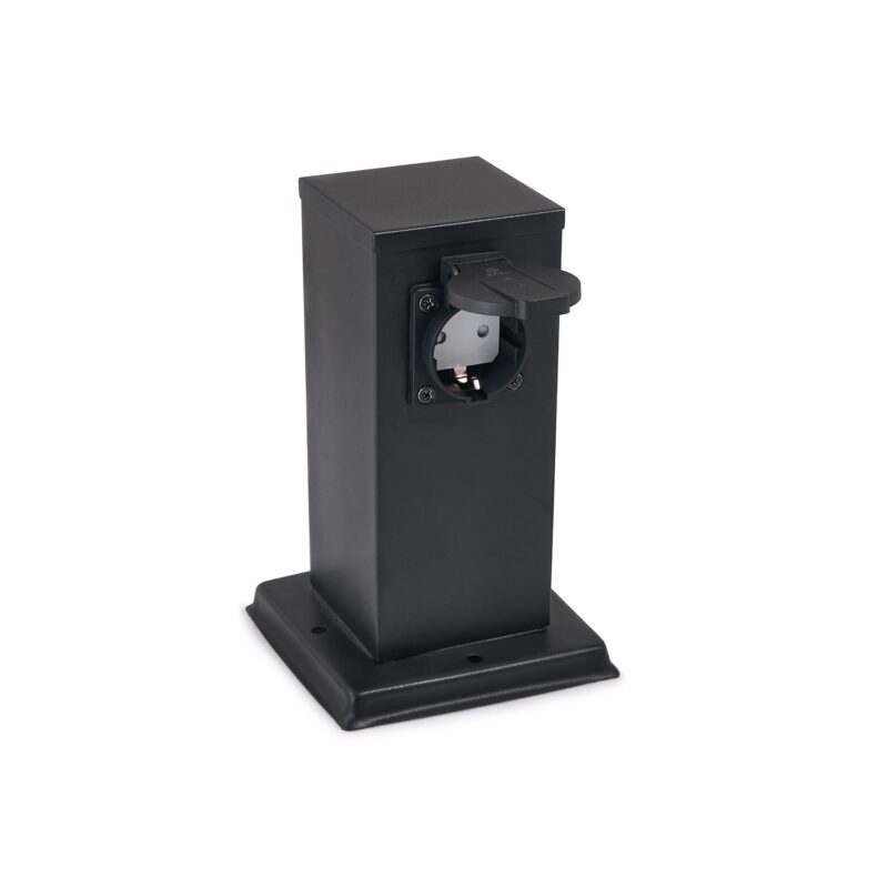 Stalp de gradina LVT, 230V ,2 prize, Negru