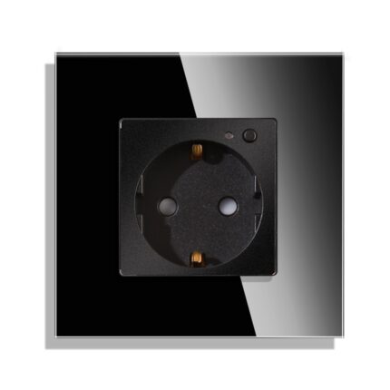 Priza Wi-Fi inteligenta cu panou din sticla, cu monitorizarea energiei, compatibila Tuya