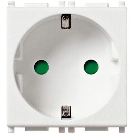 Priza standard german, schuko, alba, 16A, 2 module, 14208, Vimar, Plana