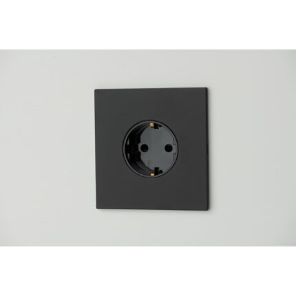 Priza metalica simpla, Matte Black Vichema, incastrata, Negru