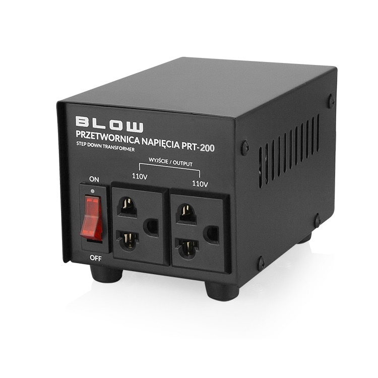 Transformator Convertor Tensiune 220V la 110V Blow PRT-200W cu Comutator, Putere 200W