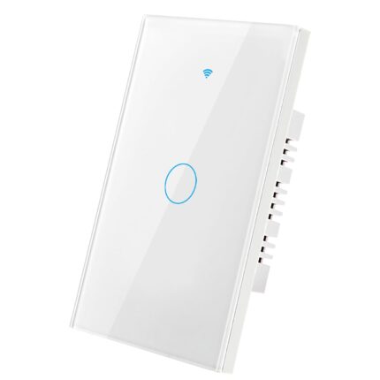 Comutator tactil WiFi inteligent, 1 canale, compatibil cu Alexa, Google home, ifttt, AliGenie, tuya, sticla, alb