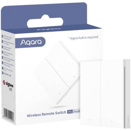 Intrerupator inteligent Aqara Wireless Switch H1 (Double Rocker), Zigbee 3.0, Alb