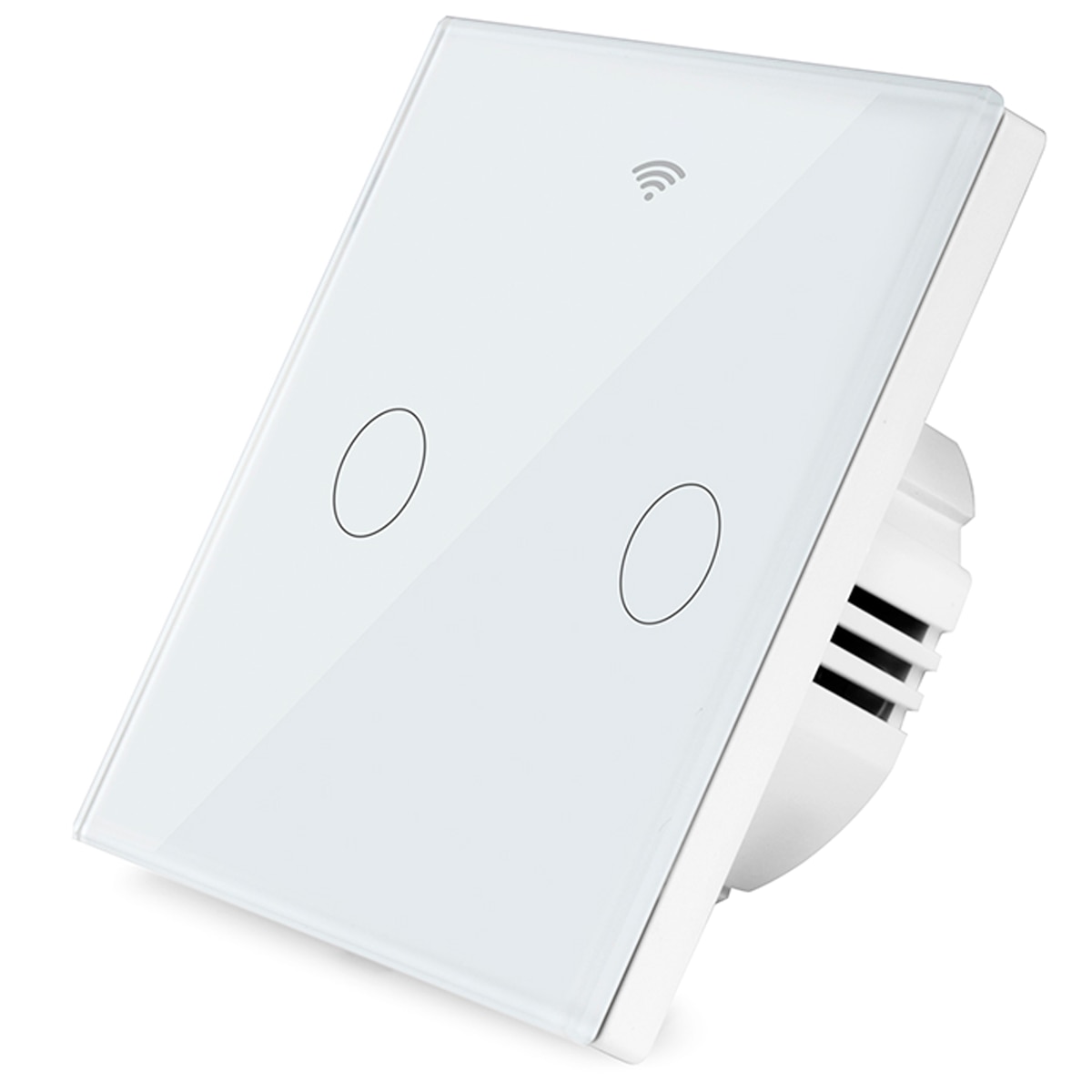 res_263dd66b59d56a97119ac23ee33d7aa2 Intrerupator inteligent cu touch, Wi-Fi, fara Nul, Control vocal, Smart Life / Tuya APP, 2 Canale, Alb, easyCTRL®