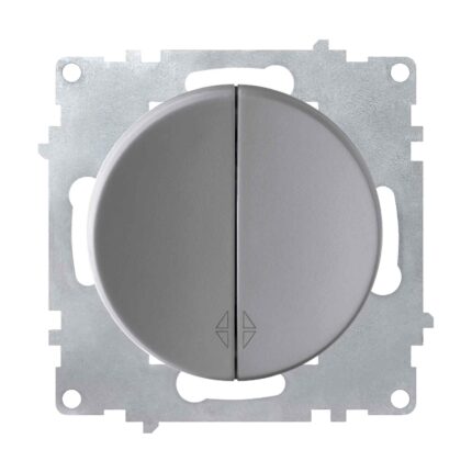 Intrerupator dublu cap scara, OneKeyElectro Florence, Policarbonat, gri concept