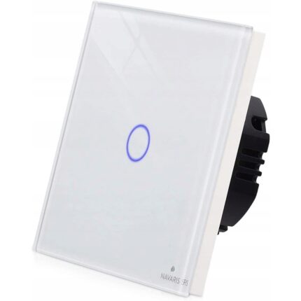 COMUTATOR DE LUMINA ALBA, NAVARIS, CU PANOU LED, STICLA