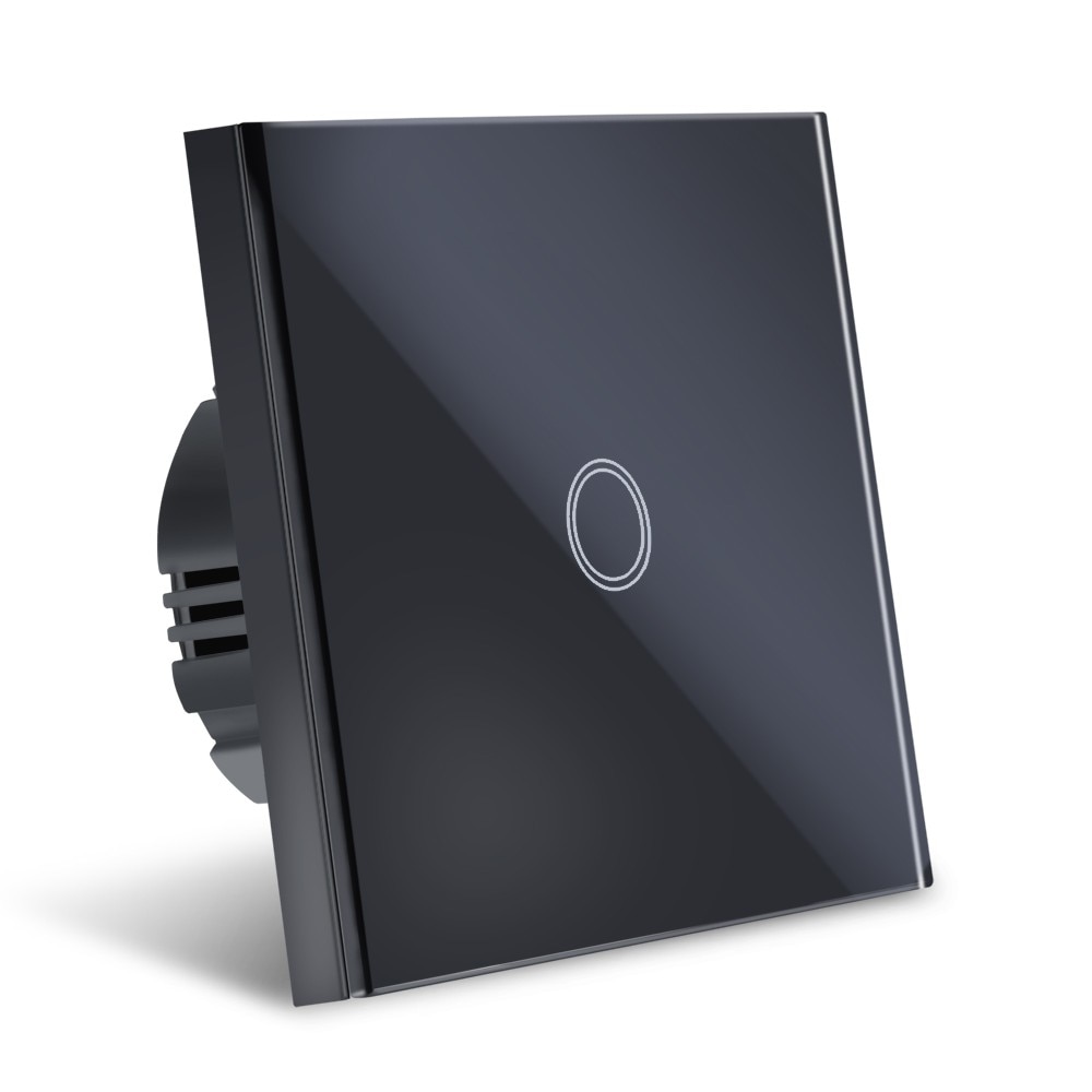res_1b06a4e03608f68f5a1cd5150c61e6c5 Intrerupator Touch Techstar®, Sticla Securizata, Design Modern, Iluminare LED, 1 Faza, Negru