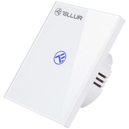 Intrerupator inteligent Tellur SS1N, Wi-Fi, cu touch, 1 canal, fara Null, 1800W, 10A