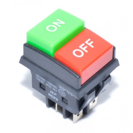 Intrerupator ElecTech push ON/OFF, 16A, 250V, dimensiune 34 x 24 x 45 mm, culoare rosu-verde