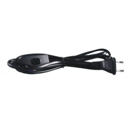 Cablu cu intrerupator pe fir si stecher plat, Mentavill, 2x0.75, 2A, 250v, 2.5m, negru