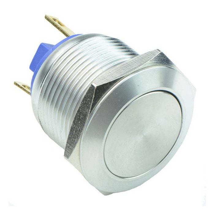 Buton metalic CK91B, fara retinere, gri, DAR, 250VAC, 3A, Ф16mm