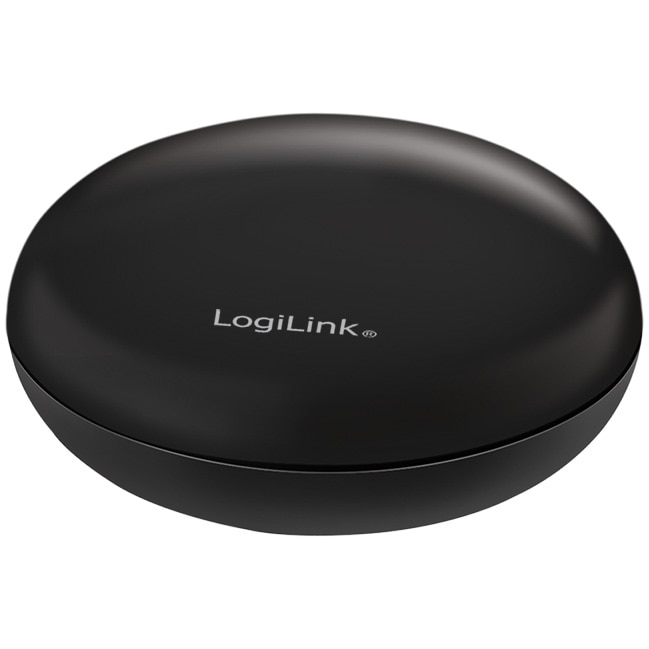 Telecomanda (intreruaptor) inteligenta LogiLink SH0107, Wi-Fi, pentru televizor si aer conditionat, alimentare USB, IP30, compatibil TUYA/Amazon Alexa/Google Home, Negru