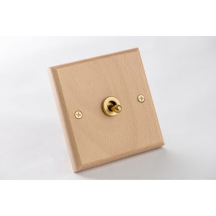 Intrerupator din lemn masiv, Beech Wood Vichema, 1gang 2way, 10A
