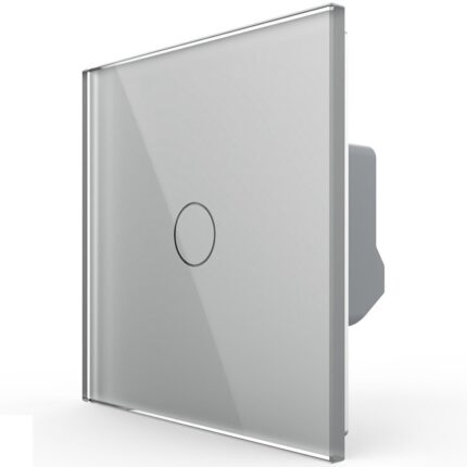 Intrerupator simplu cap scara/cruce cu touch Livolo, serie noua, protocol ZigBee, din sticla, Gri