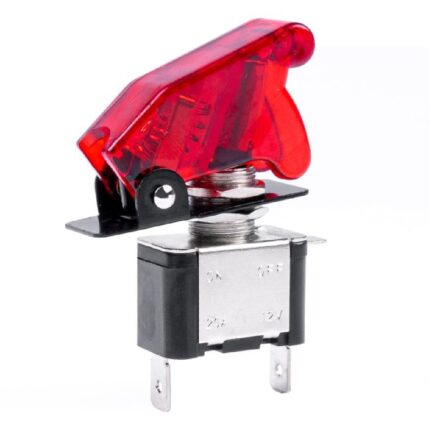 Intrerupator cu protectie, destinatie auto, moto, ATV, SSV, Off-Road, model TOP GUN, tensiune 12V - 24V, Rosu
