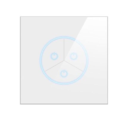 Intrerupator Inteligent Tuya WIFI Konzmann – Panou din Sticla, 3 Circuite de Lumina, Senzor Tactil, Bluetooth, Control Vocal, Material Ignifug, Protectie Supraincalzire si Suprasarcina, Indicator Luminos, Siguranta Sporita, Programare Inteligenta, Alb