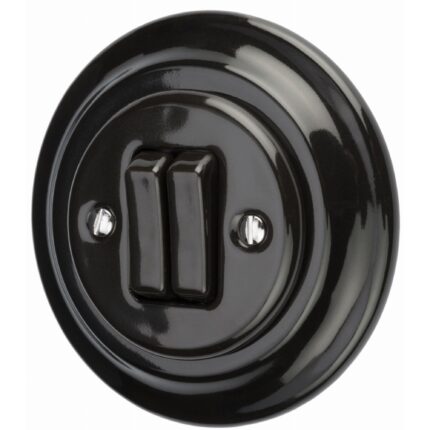 Comutator dublu, Ledigo, pentru scara ceramica, neagra