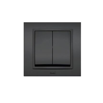 Intrerupator Dublu 10A, incastrat, Culoare Negru Fume, 220-240V, ZN